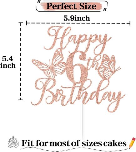 Rose Gold Glitter Happy 15th Birthday Cake Topper, Butterfly Mis 15/Cheers to 15 Years, Butterfly Themed 15th Birthday Party Decorations for Girls in Saudi Arabia
