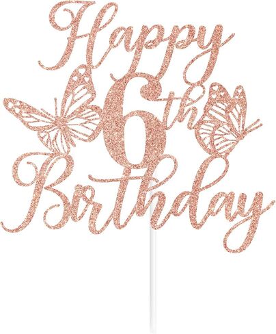 Rose Gold Glitter Happy 15th Birthday Cake Topper, Butterfly Mis 15/Cheers to 15 Years, Butterfly Themed 15th Birthday Party Decorations for Girls in Saudi Arabia