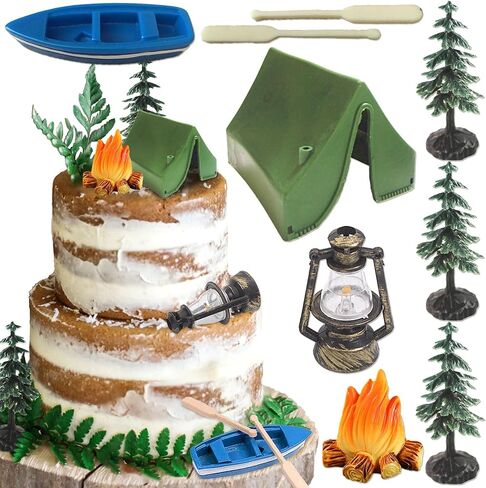 طافرة وقت جيد لحفل التخييم Cupcake Toppers Deer Three Bear Tent Cupcake يختار زخارف كعكة التخييم السعيدة لتوفيات حفلات التخييم in Kuwait