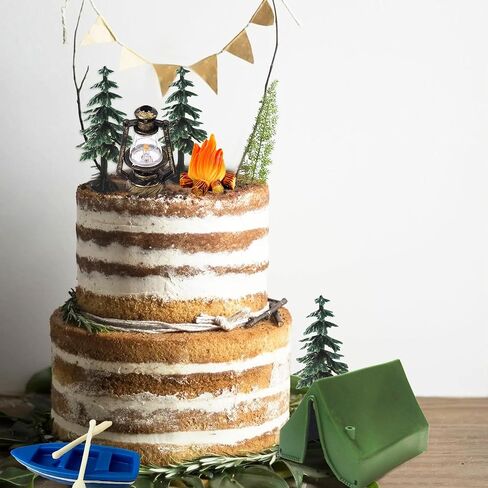 طافرة وقت جيد لحفل التخييم Cupcake Toppers Deer Three Bear Tent Cupcake يختار زخارف كعكة التخييم السعيدة لتوفيات حفلات التخييم in Kuwait
