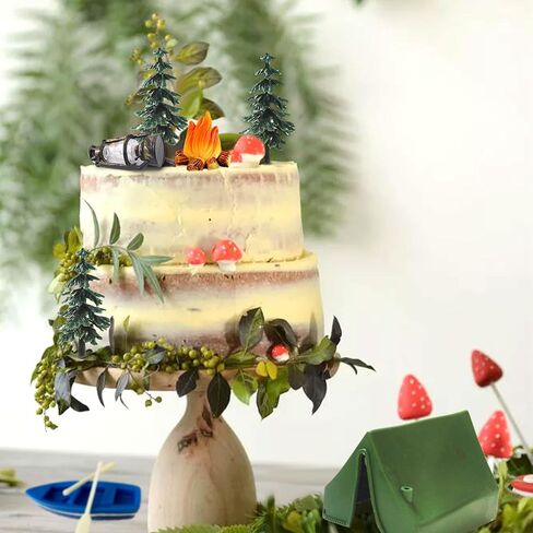 طافرة وقت جيد لحفل التخييم Cupcake Toppers Deer Three Bear Tent Cupcake يختار زخارف كعكة التخييم السعيدة لتوفيات حفلات التخييم in Kuwait