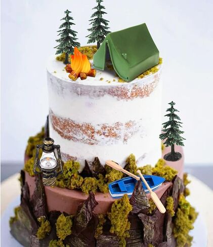 طافرة وقت جيد لحفل التخييم Cupcake Toppers Deer Three Bear Tent Cupcake يختار زخارف كعكة التخييم السعيدة لتوفيات حفلات التخييم in Kuwait