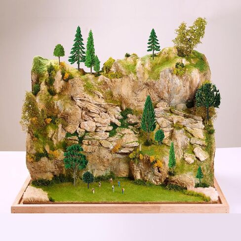 Skylety 70 Pieces Model Trees 1.2-6.3 Inch Mixed Miniature Toy Trees Diorama Supplies Fake Plants for Train Scenery Architecture DIY Crafts, Building Model Scenery Landscape Natural Green(Vintage) in Kuwait