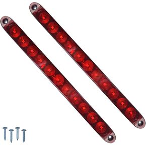 16 Inch Red High Mounted Brake Lights, 11 LED Trailer Tail Light Park Stop Turn signal Light for Marine Boats Offroad Truck RV UTV ATV (2Pcs) in Kuwait