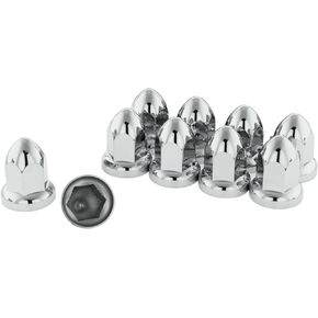 Chrome Lug Nut Covers for Semi Trucks - Easy Push on Fitting - ABS Plastic Chrome Lug Nut Covers 33 mm - Classic Height: 2.5" - Bag Pack of 10 PC