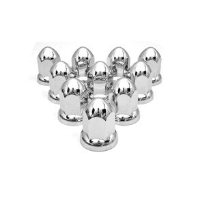 Lug Nut Covers,33 mm Chrome Lug Nut 10 Pcs Covers Caps for Semi Trucks Accessories,Axle Cover Thread-On ABS Wheel Axle Nut Complete Waterproof Standard