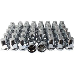 33mm Chrome ABS Plastic Screw on Lug Nut Covers Caps with Flange for Semi Truck (40) in Kuwait