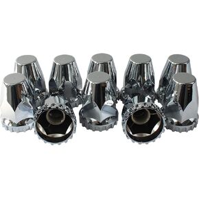 33mm Chrome ABS Plastic Screw on Lug Nut Covers Caps with Flange for Semi Truck (40)