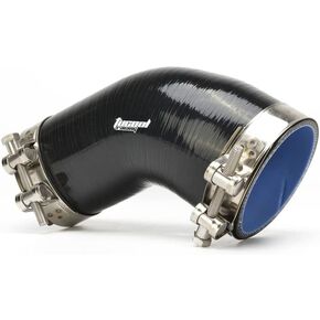 Universal 90 Degree Elbow Reducer Coupler Silicone Hose 4-Ply Reinforced Turbo/Intercooler/Intake Piping Length 4" Thickness 5mm with T-Bolt Clamp (Black, 38mm(1.5") to 51mm(2"))