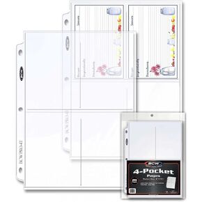 BCW Pro 4-Pocket Photo Page, 3.5-Inch x 5.25-Inch (20 Pages)