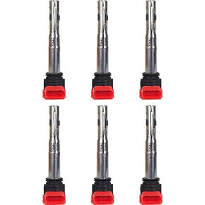 ENA Set of 6 Ignition Coil Pack UF529 Compatible with Audi Volkswagen VW 2005-2016 A3 A4 A5 R8 A6 A7 Q7 S4 TT 2006-2016 Jetta MK5 MK6 GTI Rabbit Golf Passat CC Tiguan Coils for 06E905115E C1631