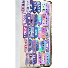 Laminated Colorful Bible Tabs for Unisex, Personalized Bible Journaling Tabs with Matte, 80 Bible Index tabs in Total, 66 Tabs for Old and New Testament,14 Blank tabs - Large Print, Easy to Read