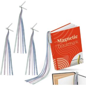Magnetic Leather Bible Bookmark-Attachable Bible Ribbon Bookmarks for Book Lovers with 5 Colorful Strings - No More Flipping Through Pages Using Our Bible Page Markers(1PC, Pastel)
