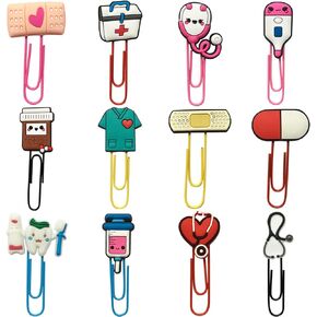 Cute Bookmark Cartoon Bulk Bookmarks with Colorful Paperclip for Pagination Organize Folder Unique Bookmarks Gifts for Girls Student Stationery Nursing Student Essentials