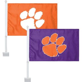 FOCO Clemson Tigers NCAA 2 Pack Solid Car Flag