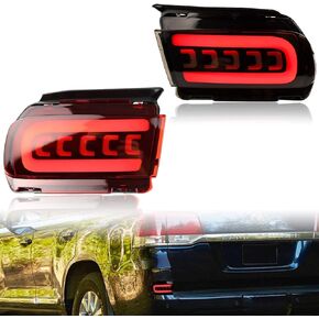 DRL Red LED Rear Bumper Fog Light Daytime Running Lamp Amber Sequential LED Turn Signal Light Function Compatible with Toyota Land Cruiser PRADO FJ150 2010 Plug and play (RED 2010-2020)