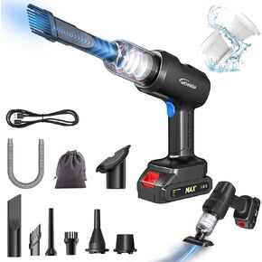 Car Vacuum Cleaner,4 in 1 Keyboard Vacuum Cleaner Wireless Handheld,13000PA High Power Car Vacuum Cleaner with USB C 180W Super Fast Charging and Multi-Nozzle for Car, Home, Office, Pet
