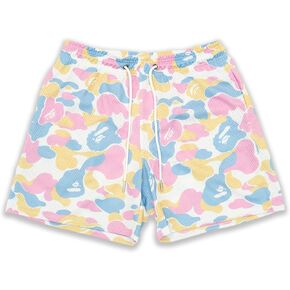 Men's Graphic Print Shorts Mesh Basketball Athletic Workout Gym Shorts