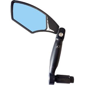 Hafny NEW Bar End Bike Mirror, HD Automotive Grade Glass Lens, Large Surface, Shatterproof, Multi-Angle Adjustable, E-Bike Mirrors, HF-M900-FR05 (HF-M900LB-FR05 (Left, Blue Glass)) in Kuwait