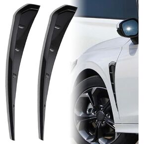 2 PCS Car Fender Side Vents, ABS Carbon Fiber Spoiler, Fender Decorative Stickers,Air Flow Intake Hole Grille,Compatible with Most Models (Black)