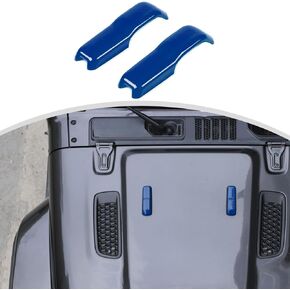 CheroCar JL Engine Hood Hinge Cover Decoration Cover Stickers Rec Exterior Accessories for Jeep Wrangler JL 2018 (Blue)