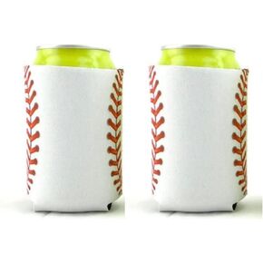 Baseball Coach Gift Idea for Men, Football Lover Present, Beer Holder Sleeve- Set of 2 (Baseball Can Coolers)
