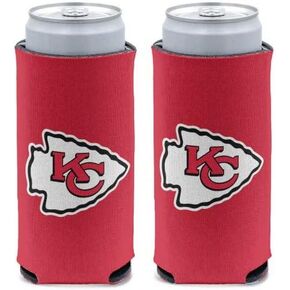 WinCraft NFL Kansas City Chiefs Slim Can Cooler، ألوان الفريق، مقاس واحد