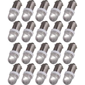 cciyu 20 Pack BA9S Xenon White LED Lamp Instrument Cluster Gauge Dashboard Gauge Light Bulbs Speedometer Odometer Map light Bayonet 53 53X 57 216 293 363 3886X For 1956-1976 Ford