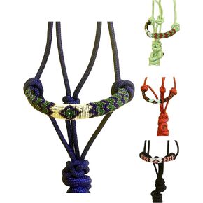 Majestic Ally Padded Beaded Nose Braided Rope Halter with 10' Matching Lead - Full