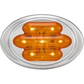 Maxxima M36180Y Amber LED Mini Oval Clearance Marker Light with Stainless Steel Bezel
