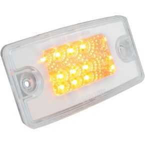 GG Grand General 76321 Amber Rectangular Spyder 8-LED Visor/Cab Marker Sealed Light with Clear Lens for Freightliner Century/Columbia, Amber/Clear