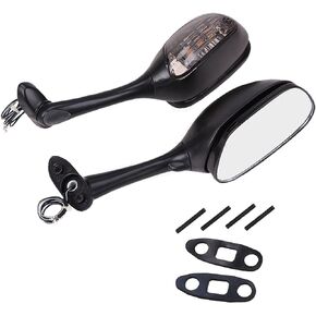 labwork Black Mirrors Smoke Turn Signals Replacement for Suzuki GSXR600 GSXR750 2006-2015, GSXR1000 2005-2015