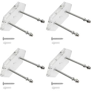 4Pcs Skateboard Wall Mount Skateboard Hanger, Transparent Acrylic Skate Board Mount for Skateboard Deck Display and Storage