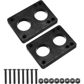 PATIKIL 10mm / 3/8" Skateboard Riser Pads with Hardware Screw Kit, 2 Set PU Angled Wedge Shock Pads 40mm Mounting Bolt Nut for Skateboard Truck Cruiser, Black