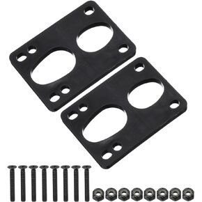 PATIKIL 6mm / 1/4" Skateboard Riser Pads with Hardware Screw Kit, 2 Set PU Angled Wedge Shock Pads 35mm Mounting Bolt Nut for Skateboard Truck Cruiser, Black