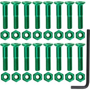 The Lord of the Tools 16 Sets Skateboard Hardware Kit Mounting Screws Hex Head Bolts Nuts with Wrench Accessories for Riser Long Board Truck M5x25mm