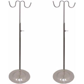 2 Pack Double Hook Handbag Display Stand Double Hook Metal Handbag Display Rack Stand (Gold)