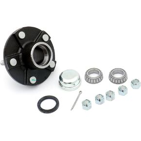 FKG Trailer Hub Kit 5 Bolt on 4.5" Bolt Circle Fit for 2,200 lb. axles 1-1/16 Inch Straight Spindles