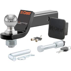 Curt Manufacturing 45534 Trailer Hitch Mount, 2-Inch Ball, Lock, Fits 2-In Receiver, 7,500 lbs, 2" Drop, Cap