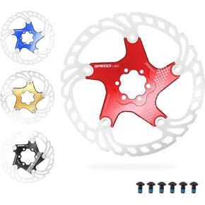 DJC Bike Brake Disc Rotor MTB Floating Brake Disc 140mm 160mm 180mm 203mm with 6 bolts Road Bike MTB BMX Steel Aluminum Brake Disc (2# red, 160mm)