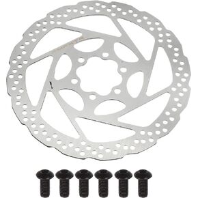 X AUTOHAUX 1Pcs 180mm Bike Floating Disc Brake Rotor Steel Bicycle Rotor with 6 Bolts Screws for Road Mountain Bike BMX MTB Silver Tone