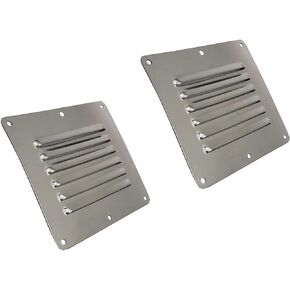 Boat Cabin Vents Louver Grill Cover Ventilation Louver 4-1/2" X 5" 316 Stainless Steel Stamped Air Venting Panel Cover 2 Pack