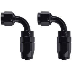 2Pcs 6AN 45 Degree Swivel Hose End Fitting for Fuel Oil Line Aluminum Black (45 Degree)