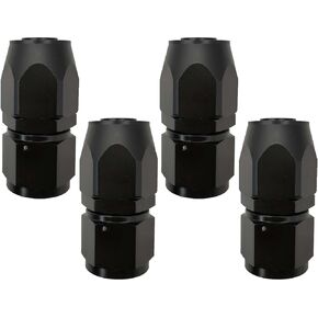 12AN Hose End Fitting Straight Swivel Black 4 Pcs Aluminum Alloy Hose Fittings for CPE Nylon and Stainless Steel Braided Hose Fuel Line Turbo Clutch Oil Gas Line