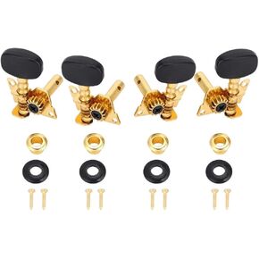 Ukulele Tuning Peg, 2L2R Black Button Gold Bady Classical Style Ukulele Tuning Pegs Machine Heads for Ukulele DIY Parts