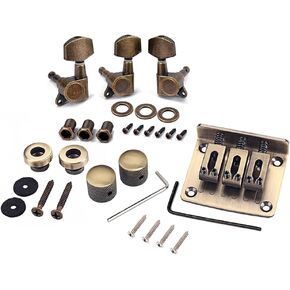 Saddle Bridge Tuning Pegs Bronze Combo Kits Parts Control Knobs Strap Locks Wrenches Screws Washers for 3 String Cigar Box Guitar