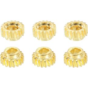 PATIKIL Classical Guitar String Tuning Pin Gear 3.6mm Flat Hole Gold Tone for Guitar Tuning Pack of 6