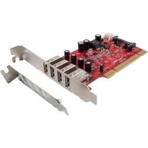 Ableconn PCI-UB124 USB 3.0 4-Port Low Profile PCI Host Adapter Card - Renesas NEC UPD720201 chipset