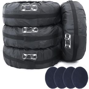 4 Pcs Tire Wheel Felts Covers Skyour 21.4in Lightweight Dustproof Scratch Tote Felts Cover (4pcs Tire Felts, 21.4in)