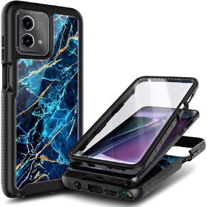 جراب NZND مصمم لهاتف Motorola Moto G Stylus 5G (2023) مع [واقي شاشة مدمج]، غطاء متين مقاوم للصدمات لكامل الجسم، جراب هاتف متين مقاوم للصدمات (ياقوتي)